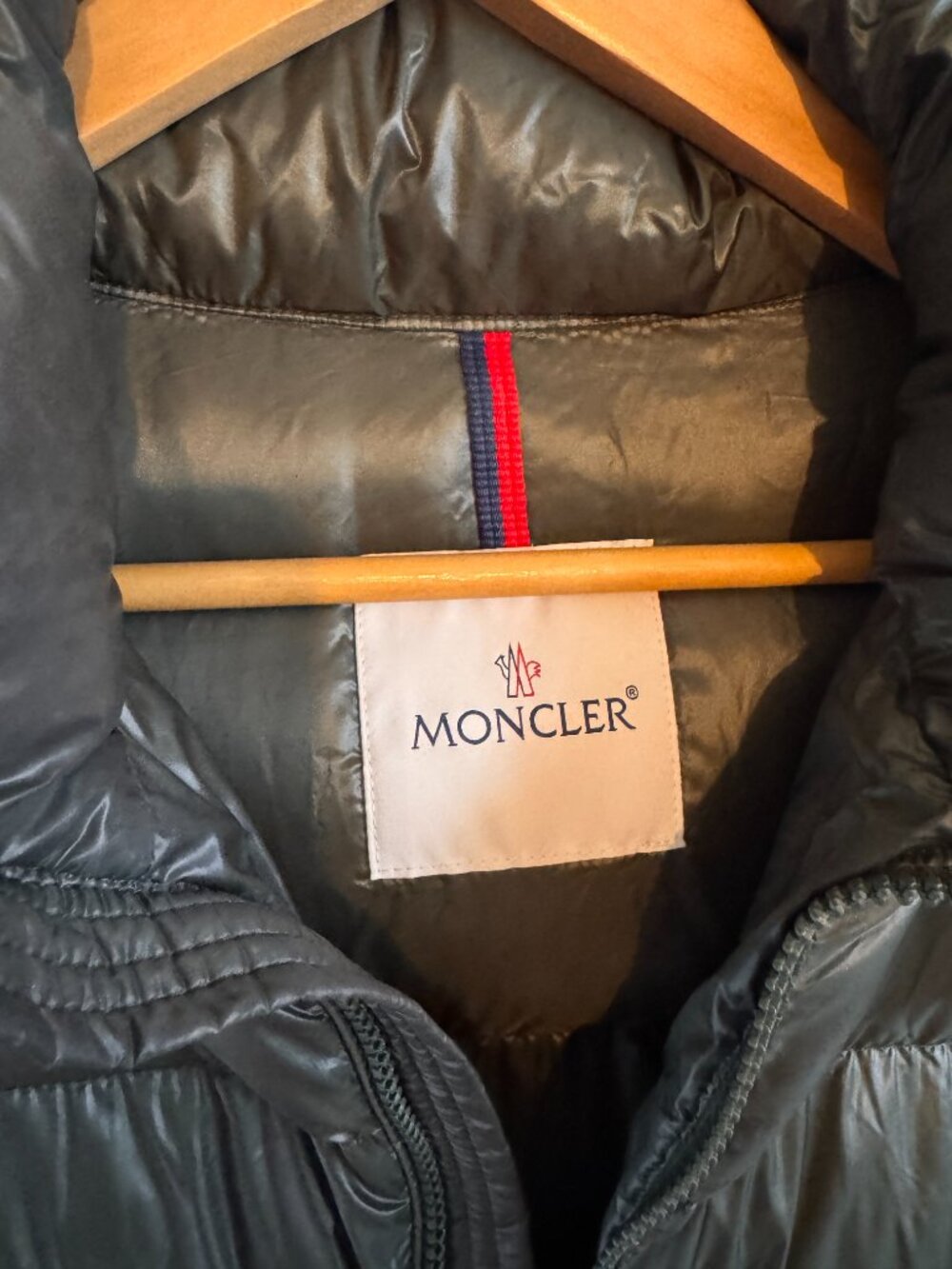 Ski!  Moncler “Bady” Nylon Laqué Puffer Jacket — Olive - Picture 5 of 9